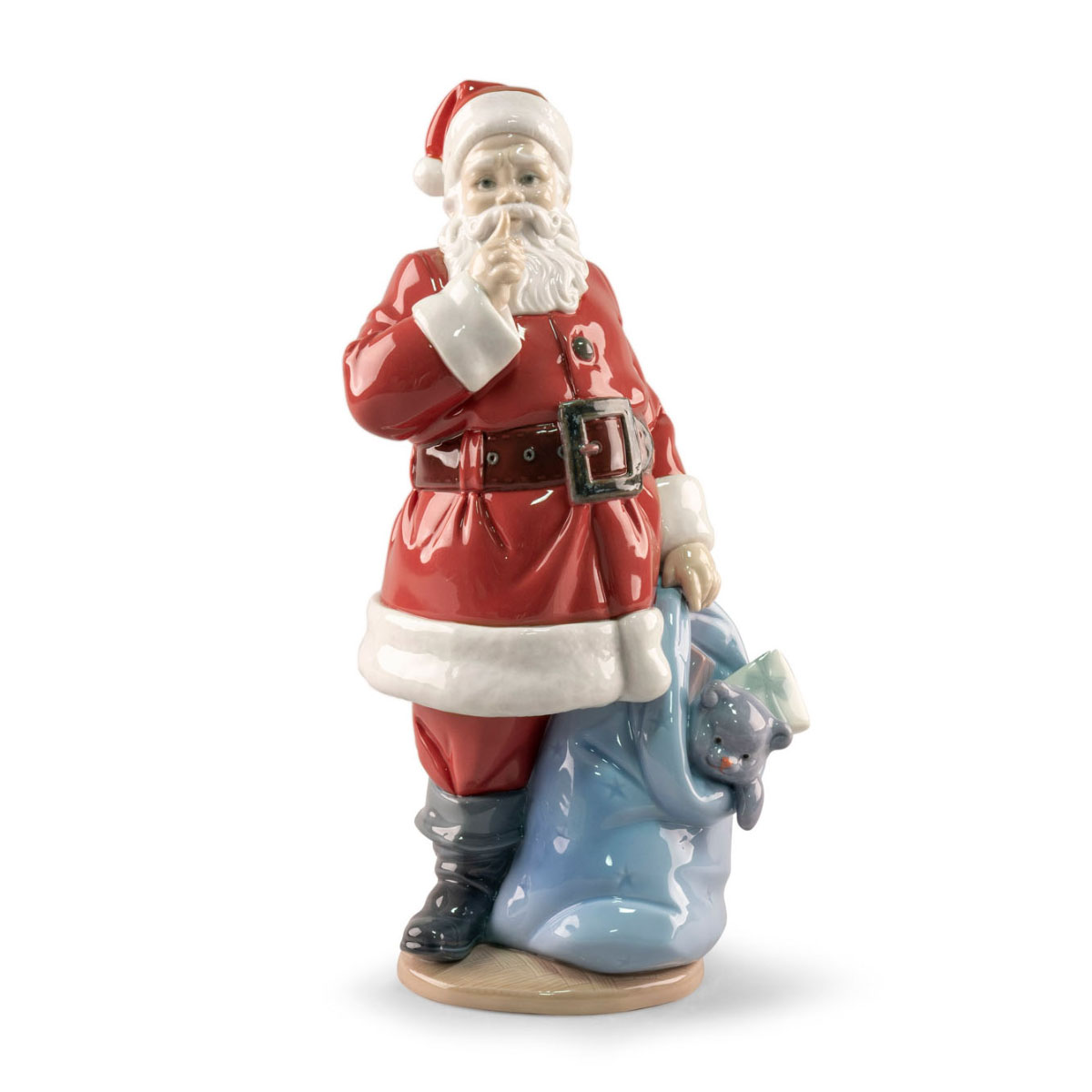 Lladro Classic Sculpture, Santa Is Here Figurine