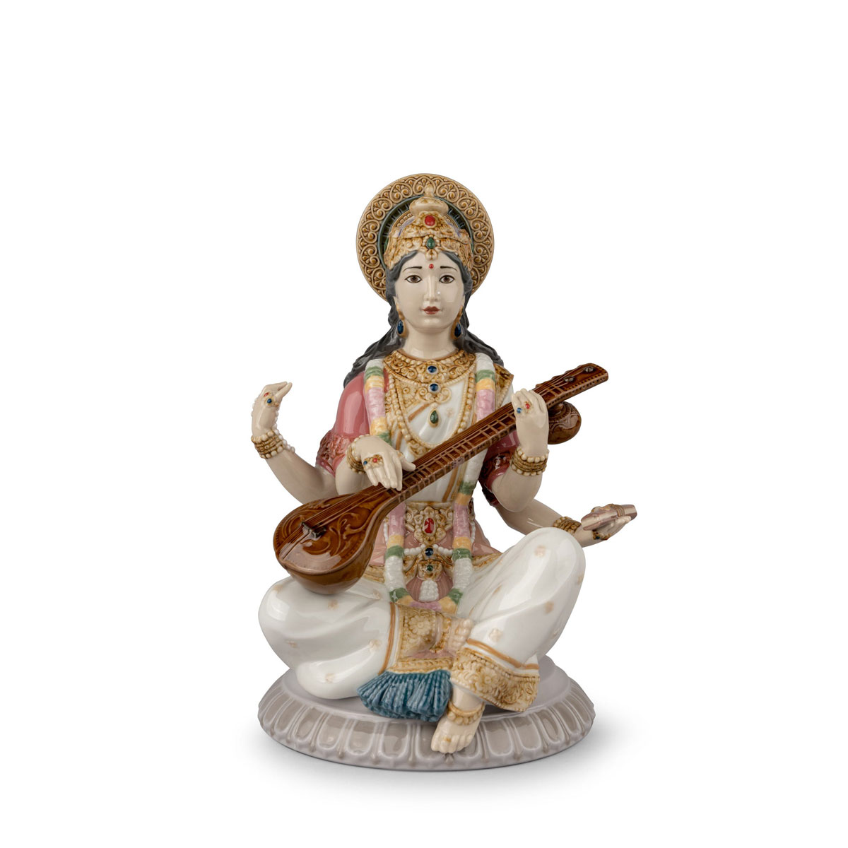 Lladro Classic Sculpture, Goddess Saraswati Figurine