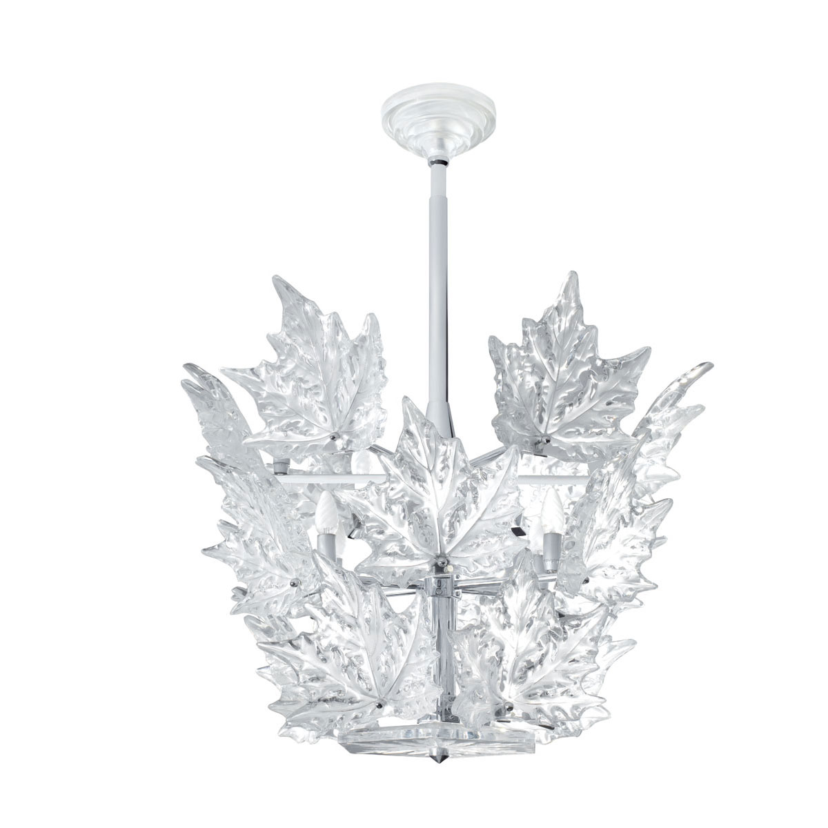Lalique Champs Elysees 3 Tiers Crystal Chandelier Clear, Chrome