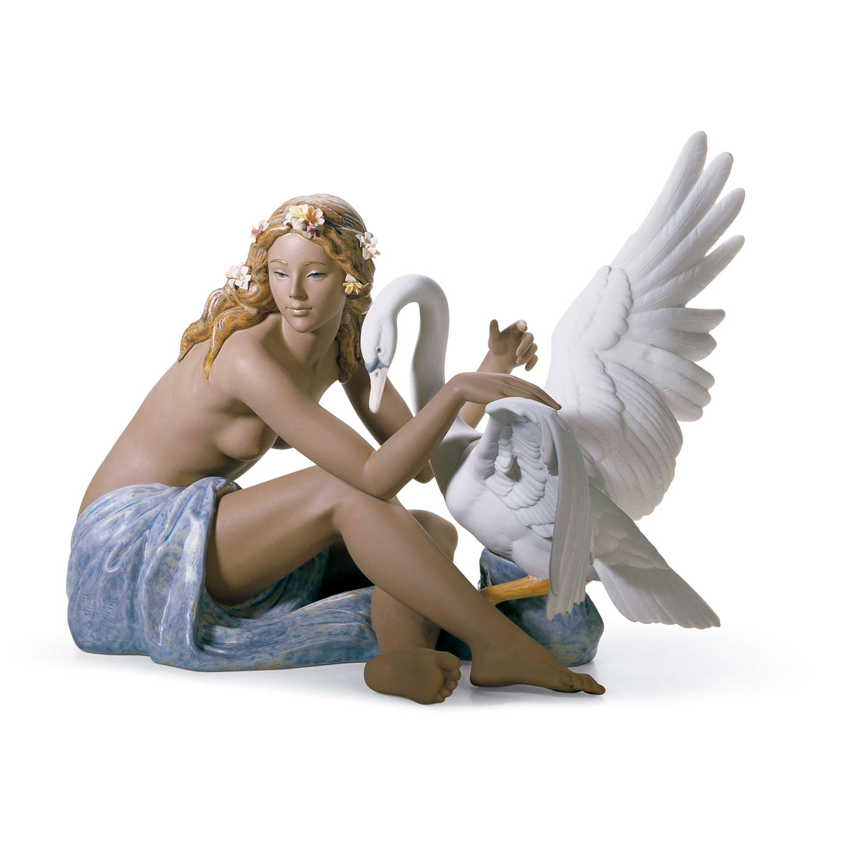 Lladro Classic Sculpture, Leda And The Swan Figurine