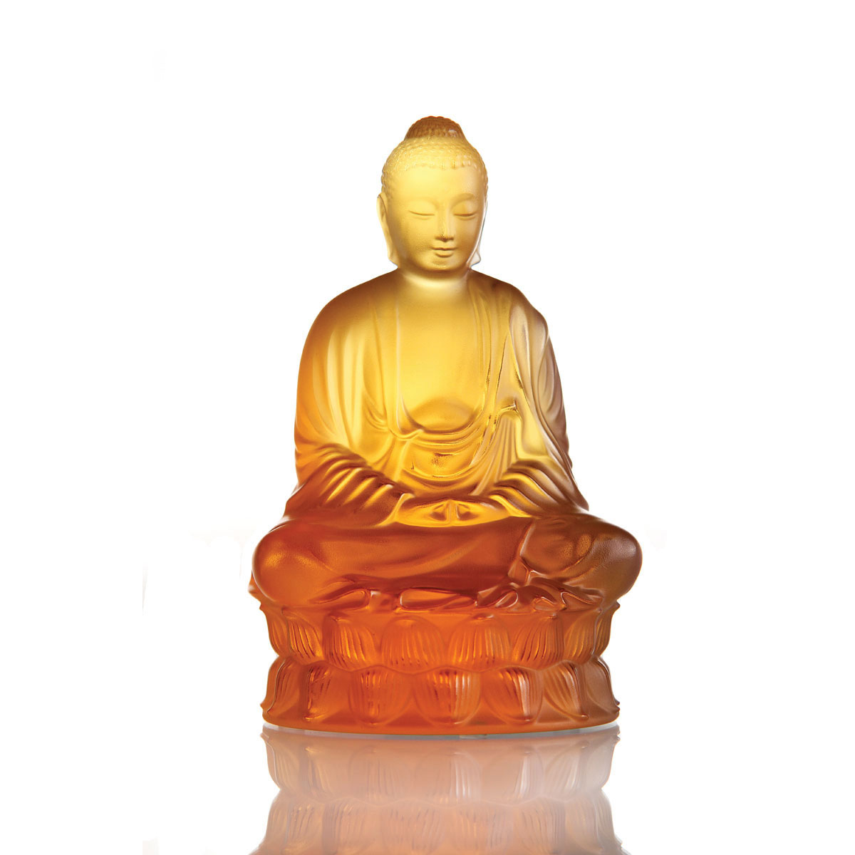 Lalique Motif Buddha Small, Amber