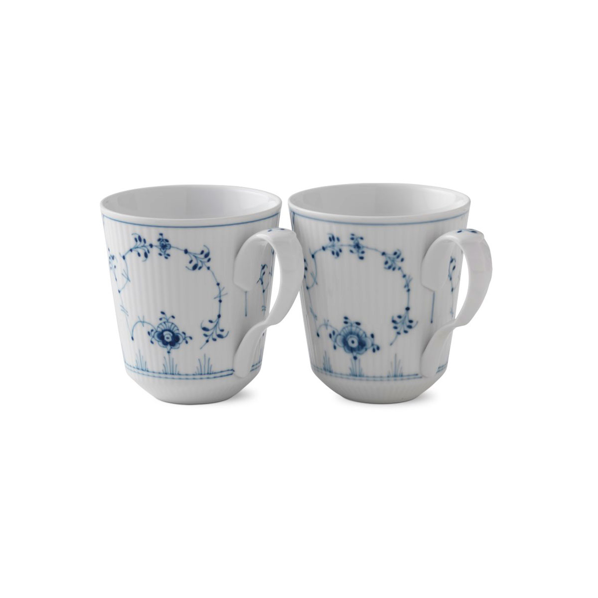 Royal Copenhagen, Blue Fluted Plain Mug, 12.5oz. Pair