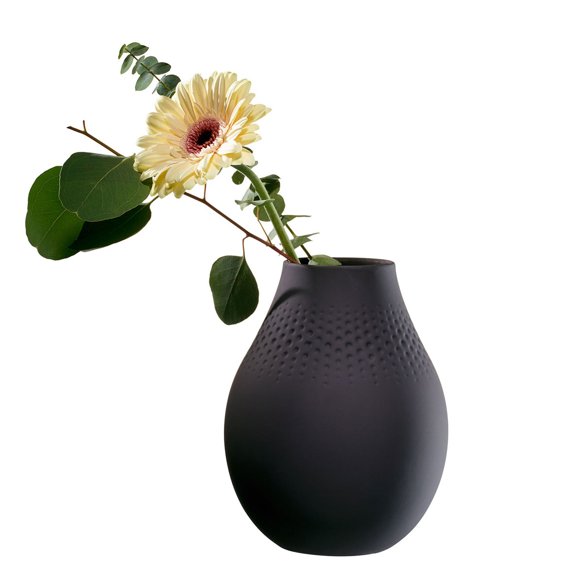Villeroy and Boch Manufacture Collier Noir Vase Tall Perle