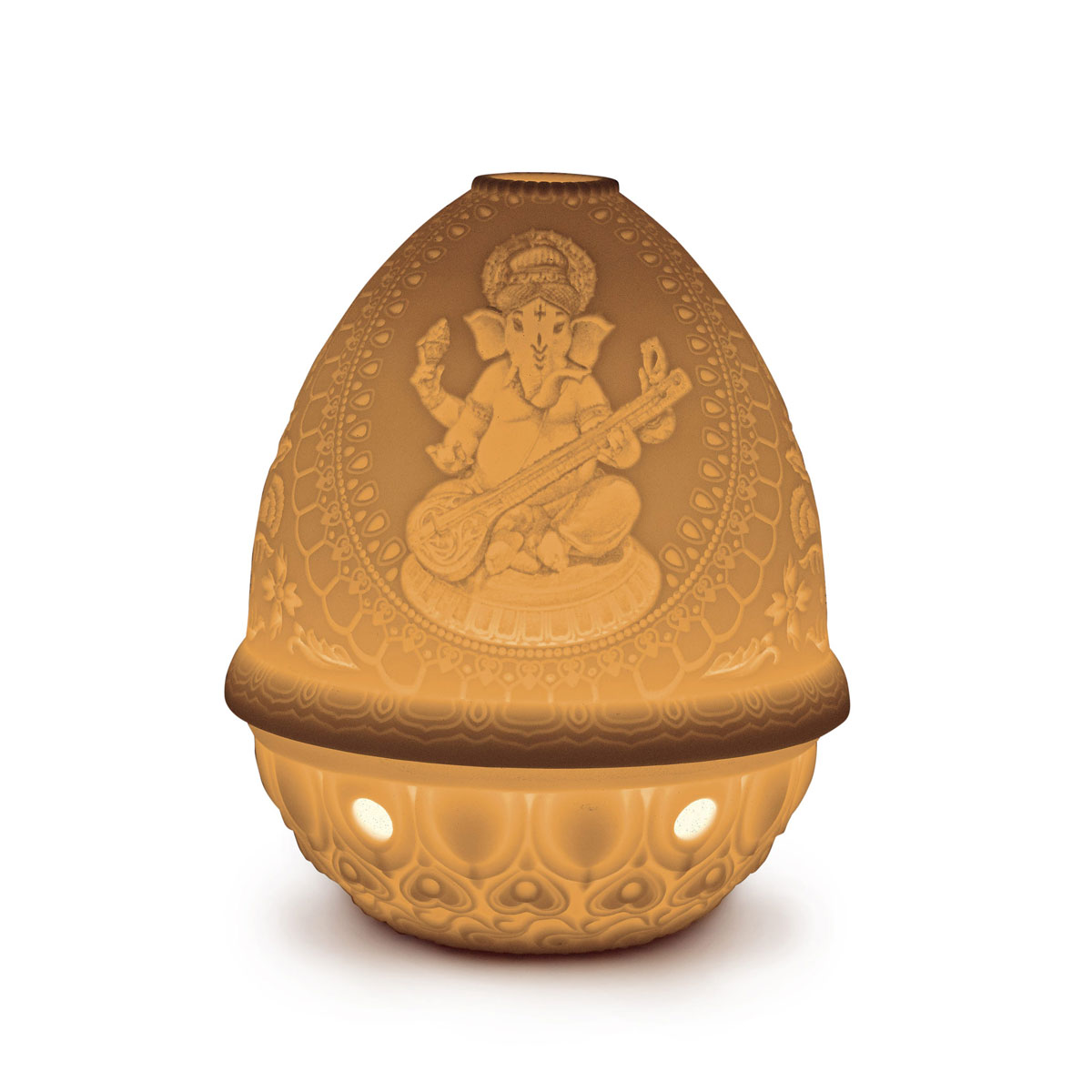 Lladro Light And Fragrance, Veena Ganesha Lithophane
