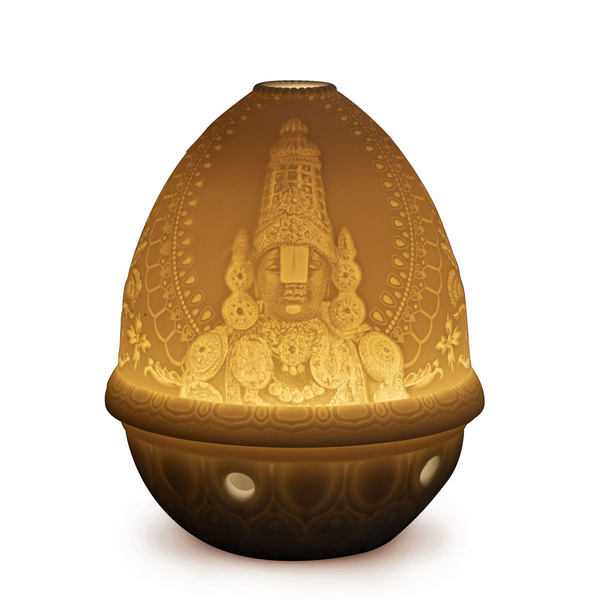 Lladro Light And Fragrance, Lord Balaji Lithophane. Rechargeable Led