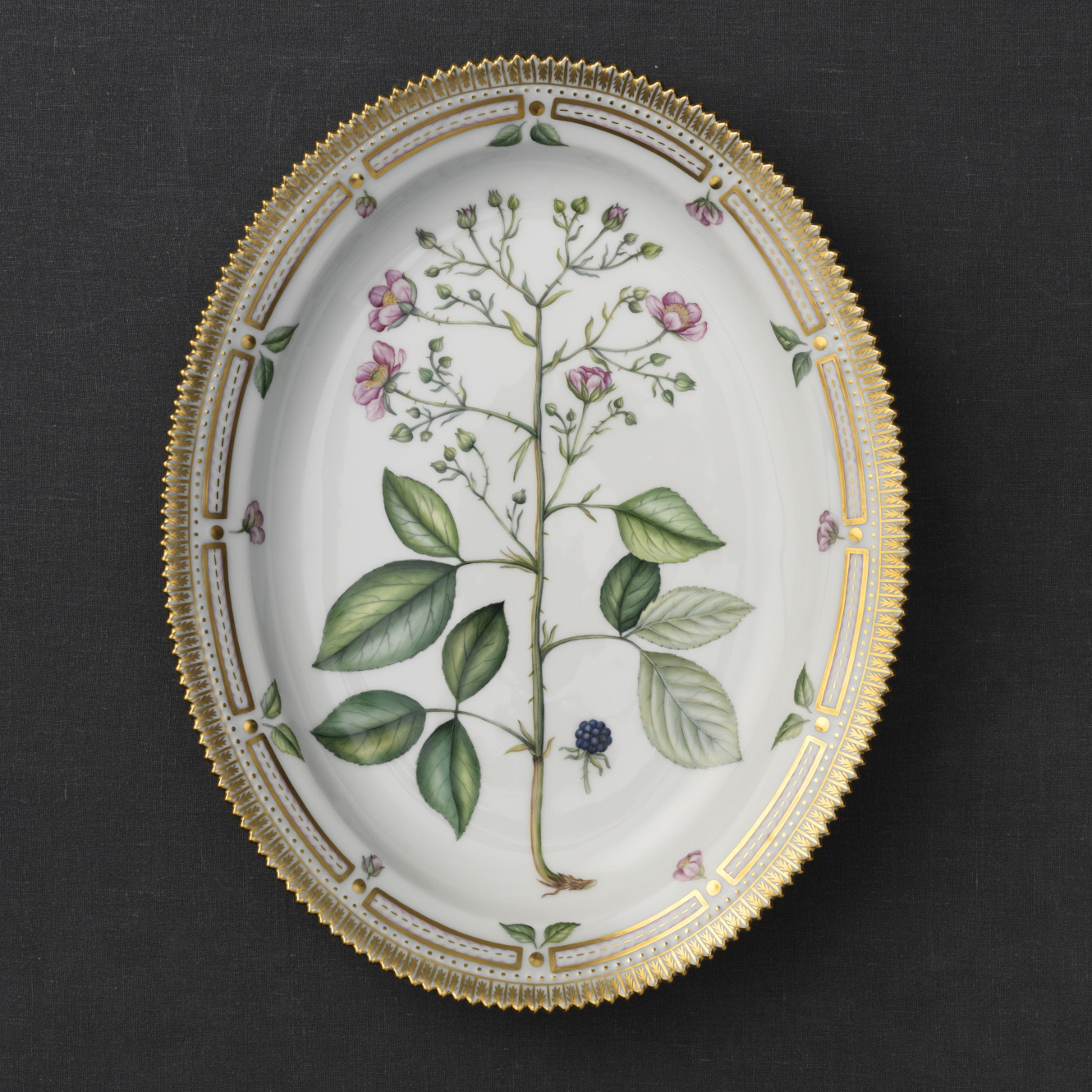 Royal Copenhagen, Flora Danica Oval Platter 14.5", Limited Edition