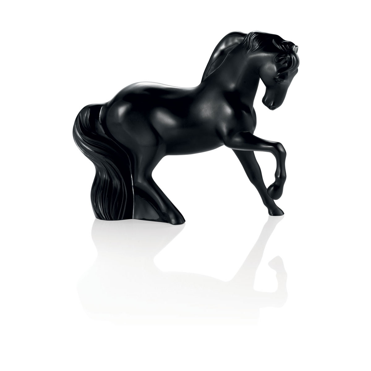 Lalique Mistral Horse Figure, Black