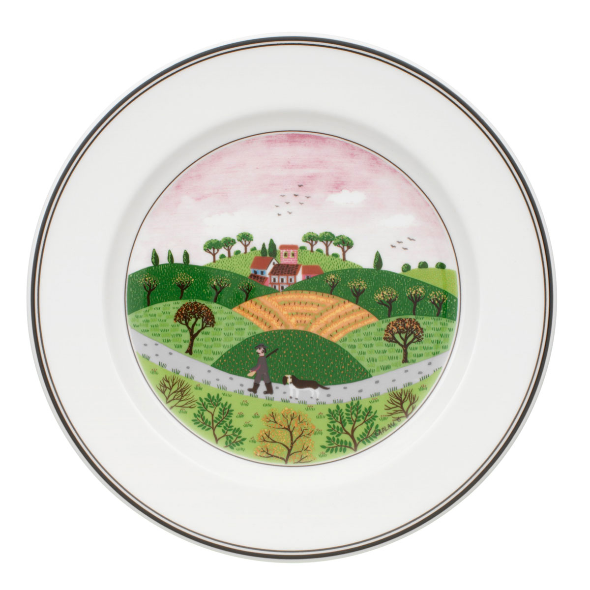 Villeroy and Boch Design Naif Salad Plate Num. 6 Hunter and Dog