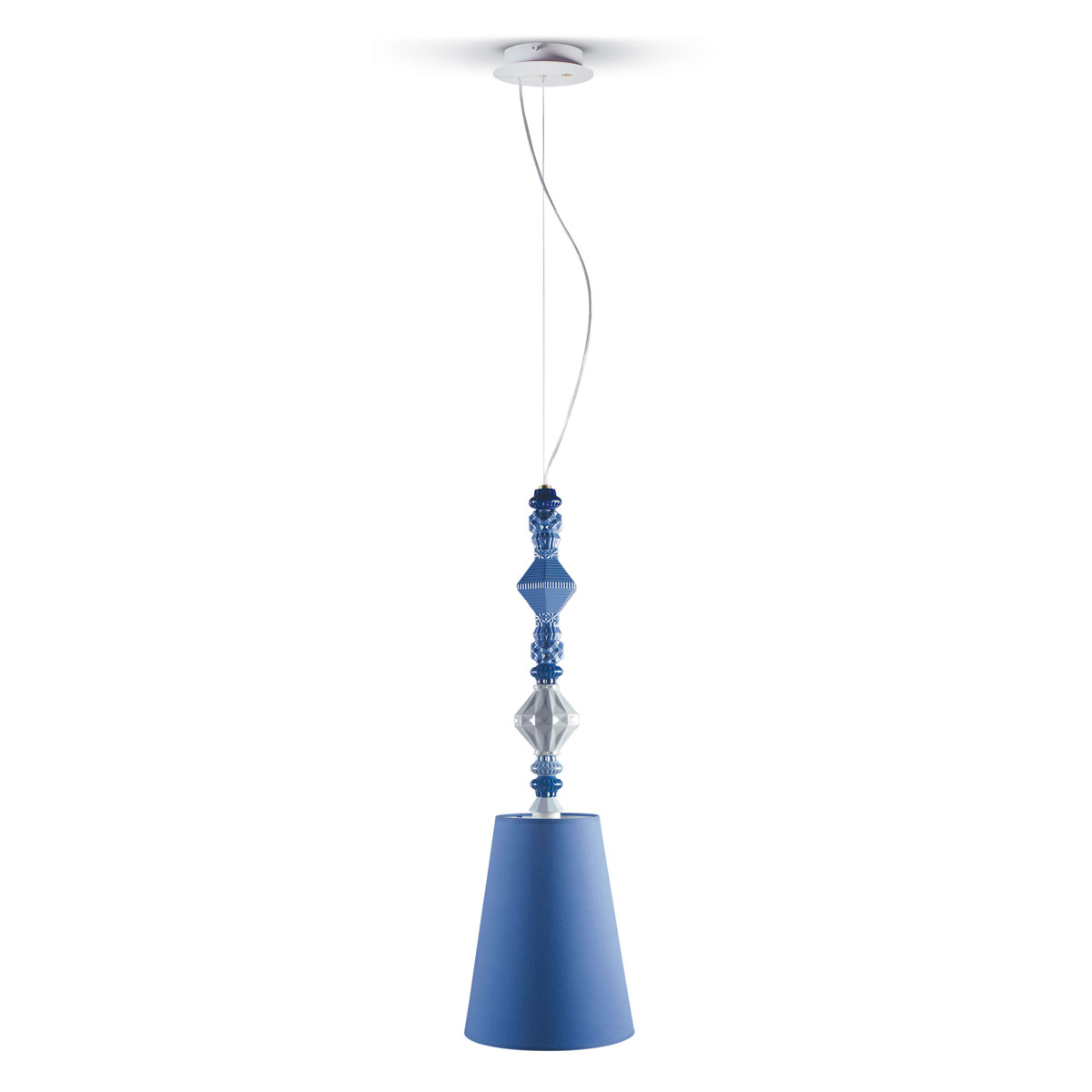 Lladro Classic Lighting, Belle De Nuit Ceiling Lamp II Blue