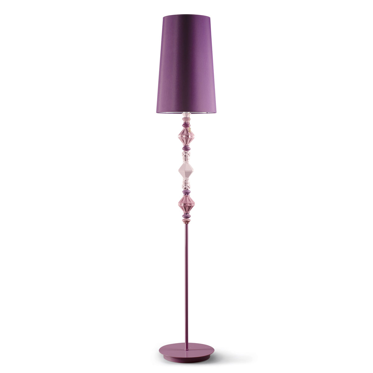 Lladro Classic Lighting, Belle De Nuit Floor Lamp II Pink