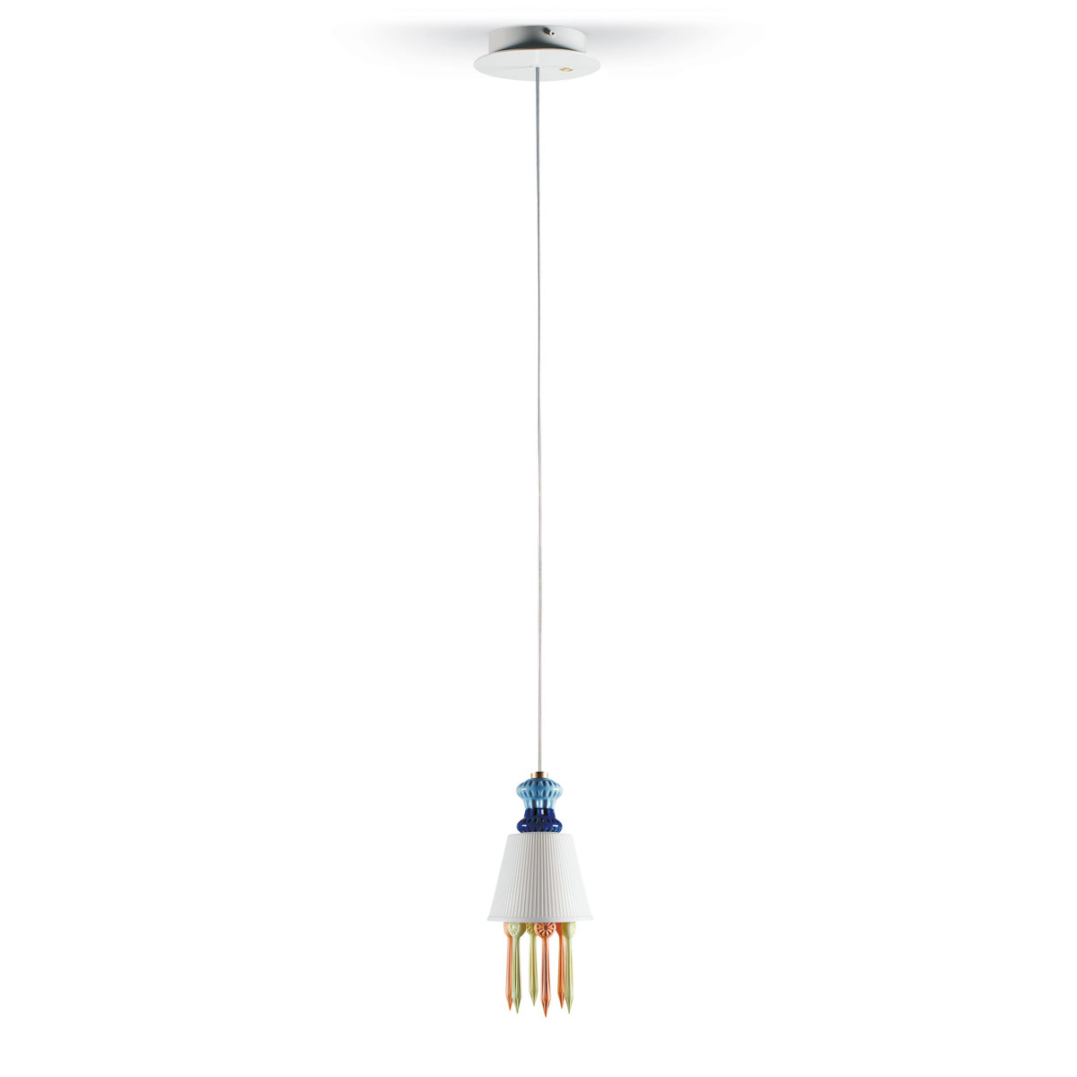 Lladro Classic Lighting, Belle De Nuit Ceiling Lamp With Lithophane And Tears. Multicolor