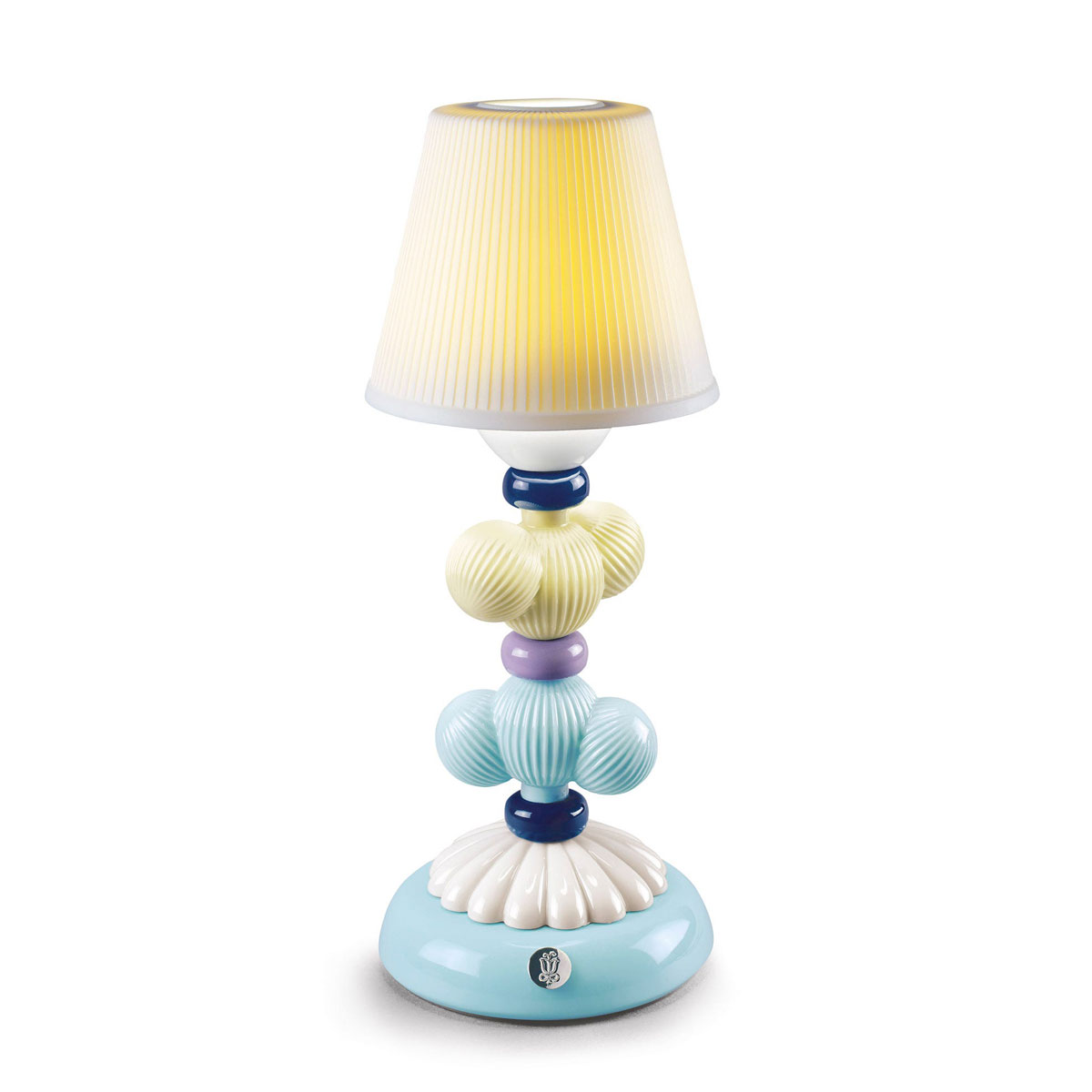 Lladro Light And Fragrance, Cactus Firefly Table Lamp. Yellow And Blue