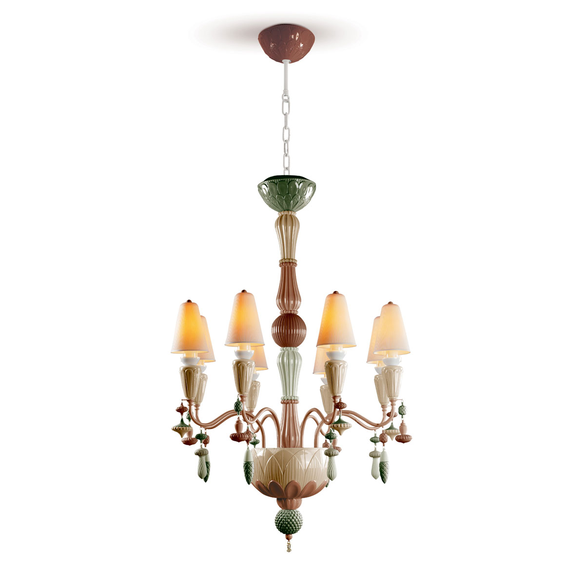Lladro Classic Lighting, Ivy And Seed 8 Lights Chandelier. Spices