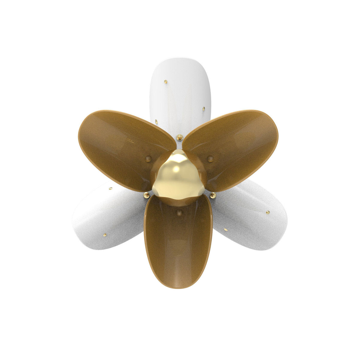 Lladro Modern Lighting, Blossom Wall Sconce. White And Gold.