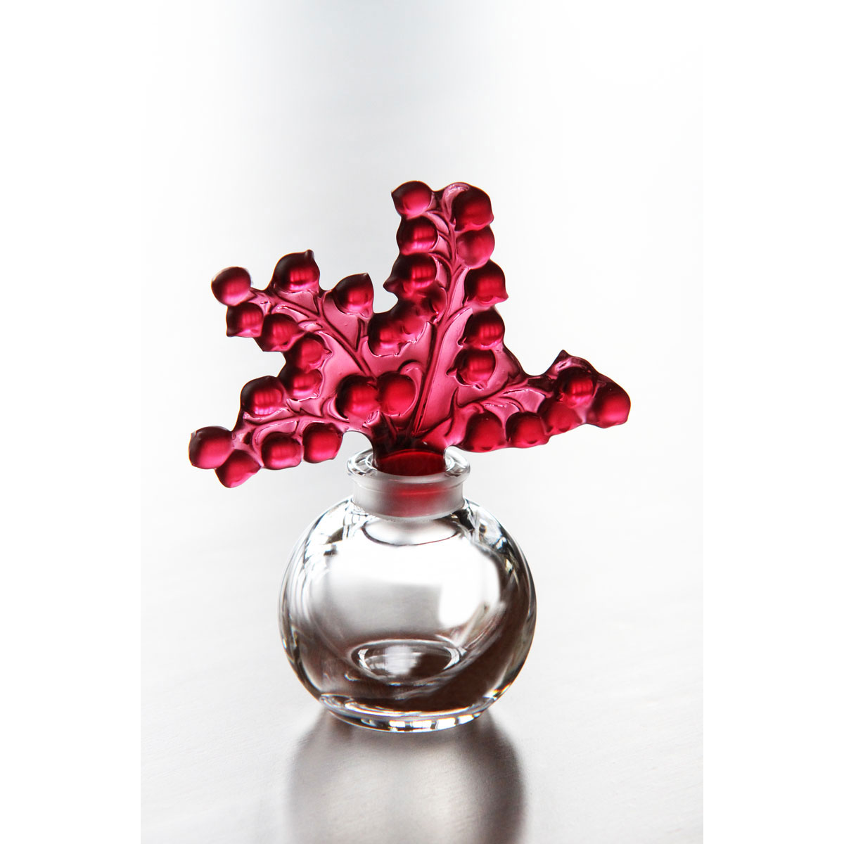 Lalique Red Clairefontaine Crystal Perfume Bottle