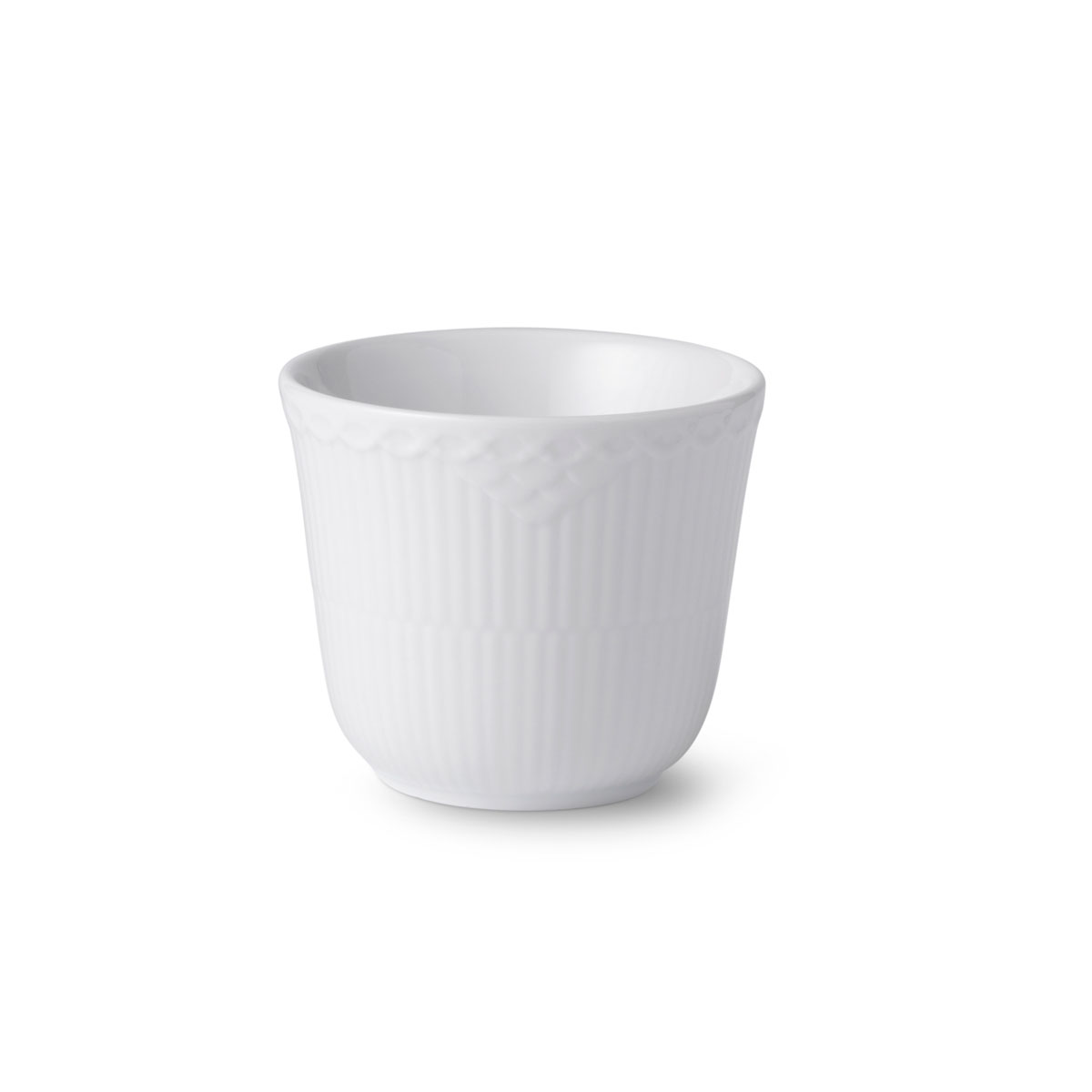 Royal Copenhagen, White Fluted Half Lace Thermal Cup 8.5oz.