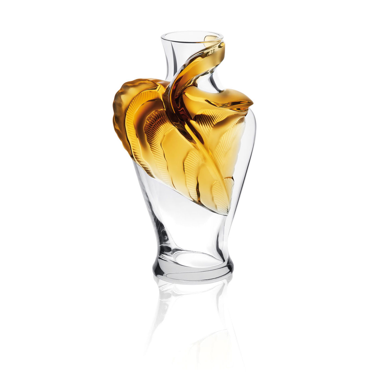 Lalique Tanega Amber 14" Vase, Carafe, Limited Edition
