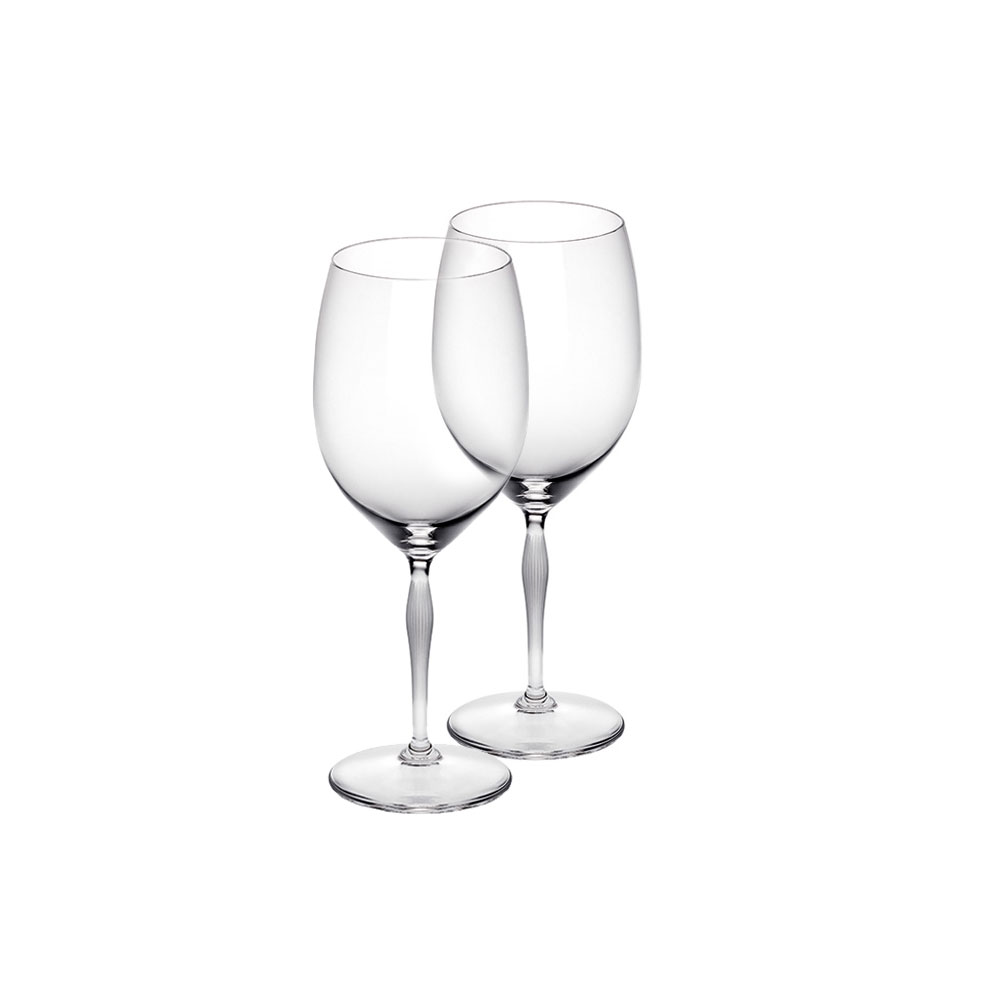 Lalique 100 Points Bordeaux Crystal Glasses By James Suckling, Pair