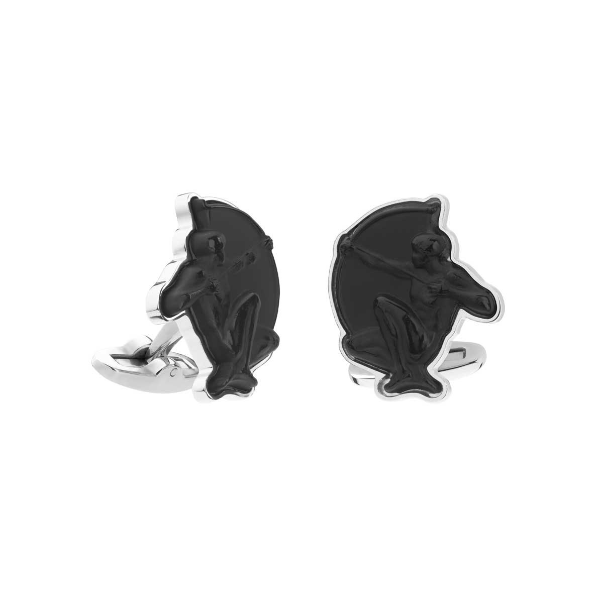 Lalique Archer Mascottes Cufflinks Pair, Black