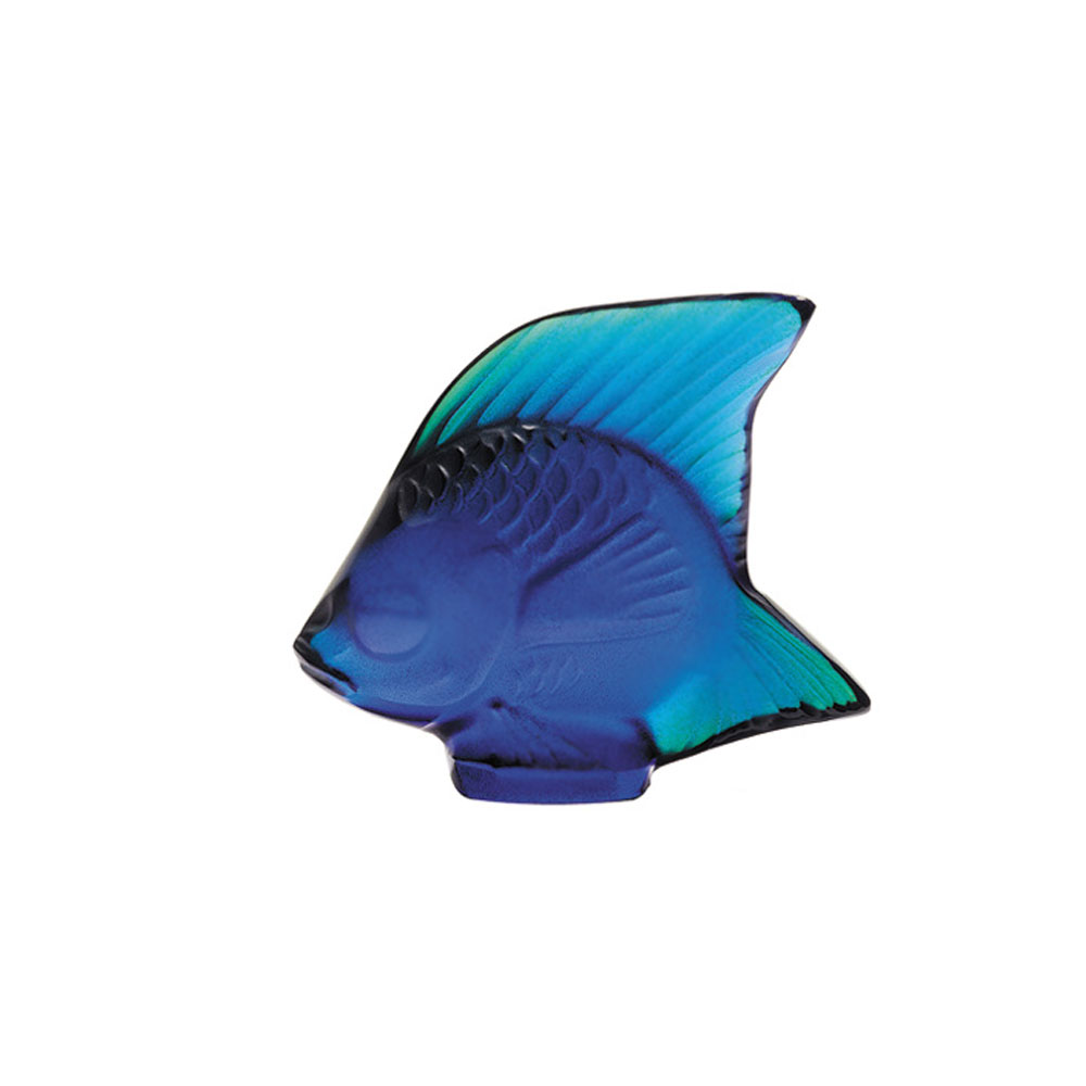 Lalique Cap Ferrat Blue Luster Fish Sculpture