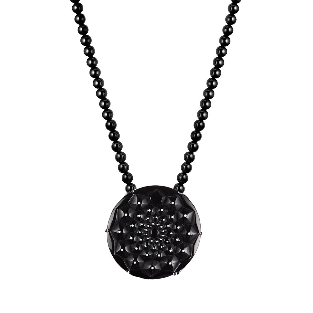 Lalique Cactus Necklace, Black