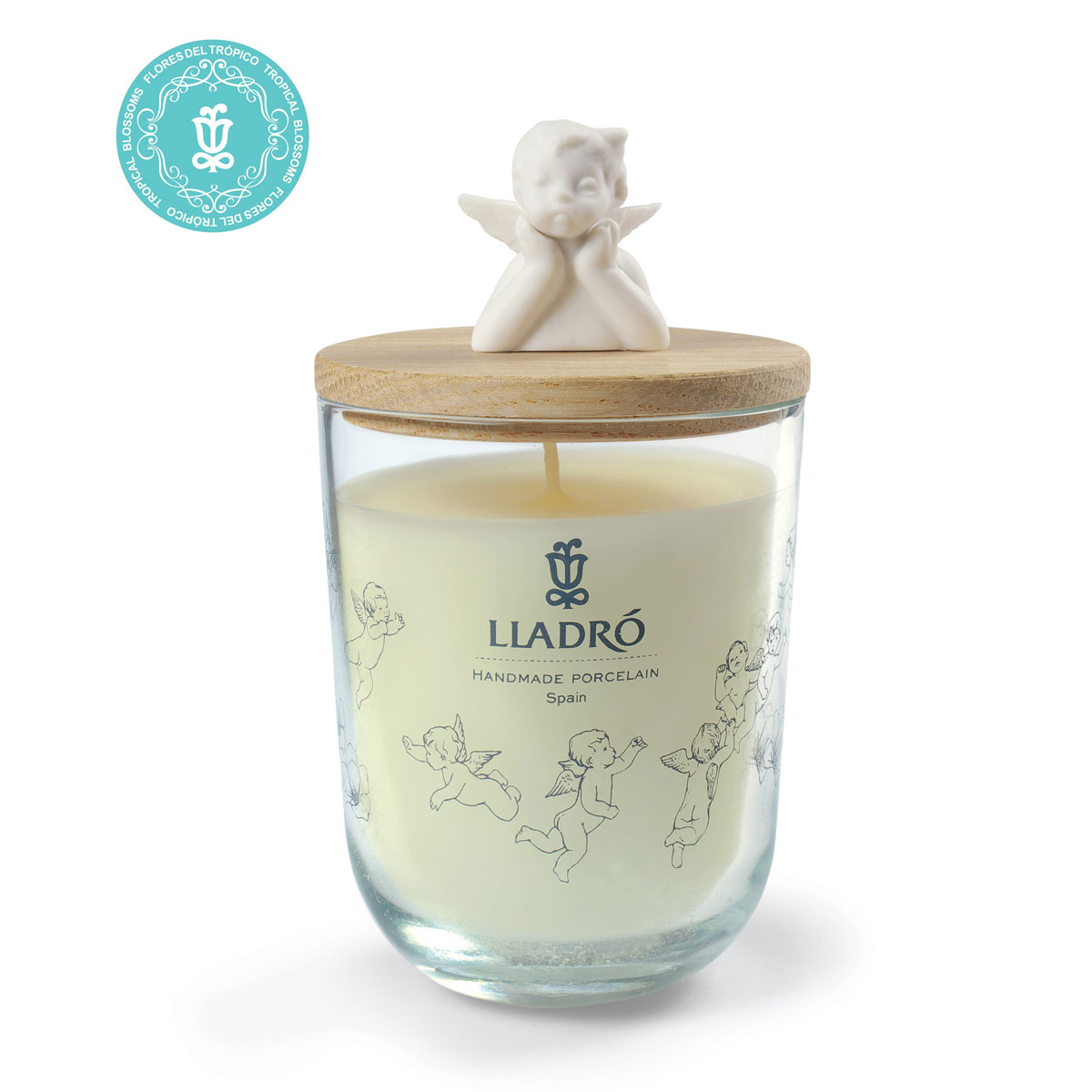 Lladro Light And Fragrance, Missing You Candle. Tropical Blossoms Scent