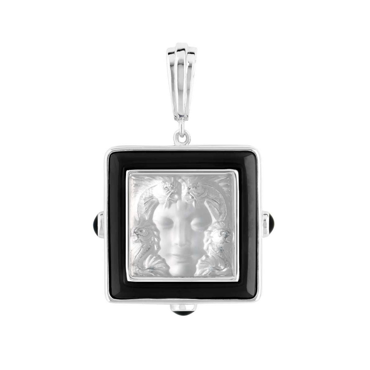 Lalique Arethuse Pendant Necklace, Black and Silver