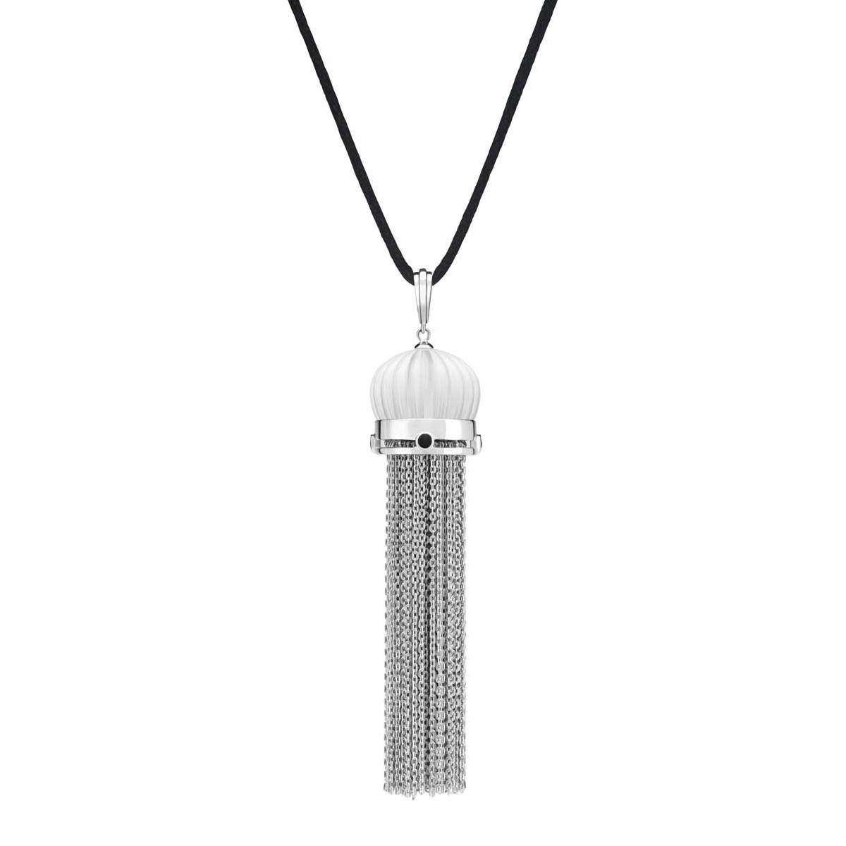 Lalique Vibrante Tassel Pendant Necklace, Silver