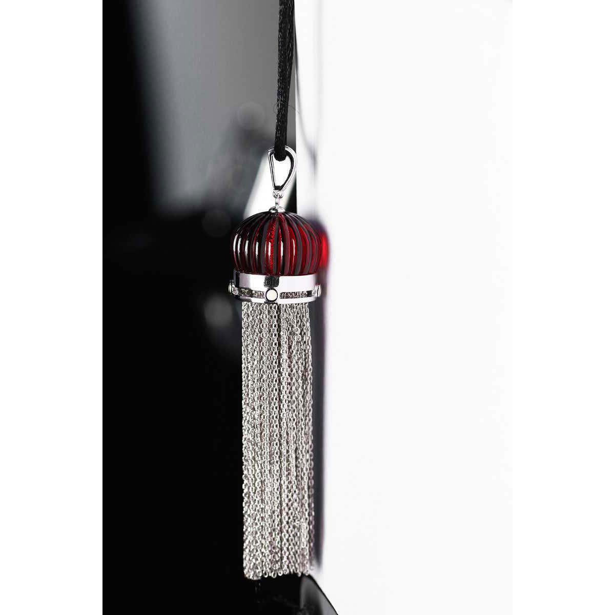 Lalique Vibrante Tassel Pendant Necklace, Red