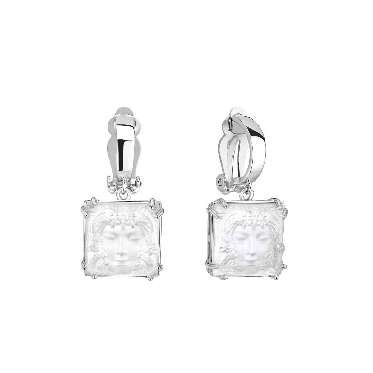 Lalique Arethuse Clip Earrings, Clear