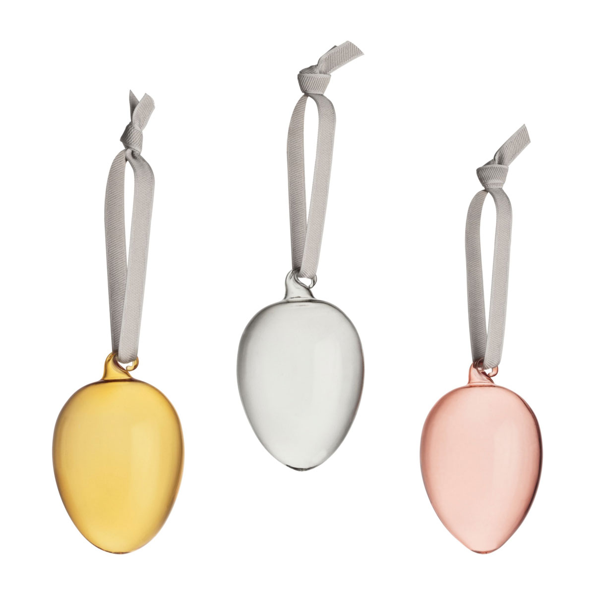 Iittala Glass Egg Ornaments, Set of Three
