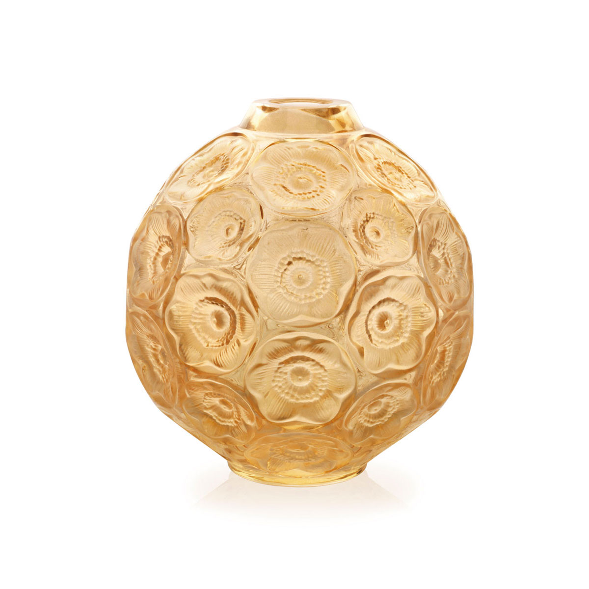 Lalique Anemones Bud 5.5" Vase, Gold Luster