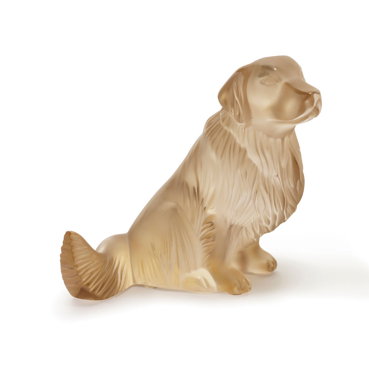 Lalique Golden Retriever Dog Sculpture, Gold Luster