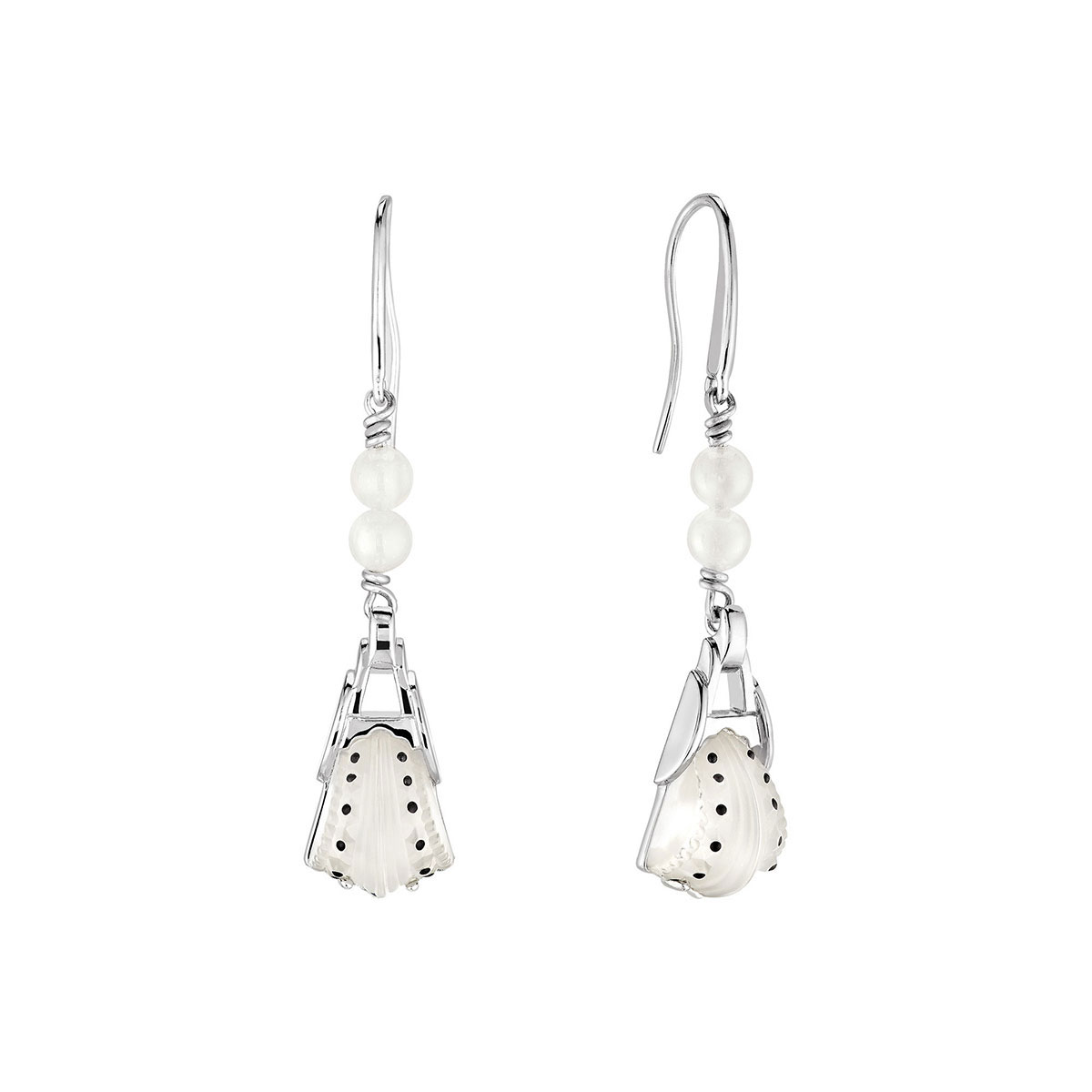Lalique Icone Pierced Earrings, Silver