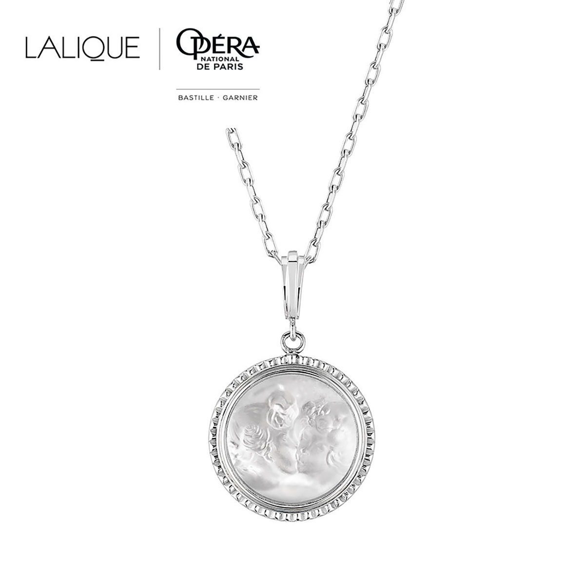 Lalique Le Baiser Pendant Necklace, Silver
