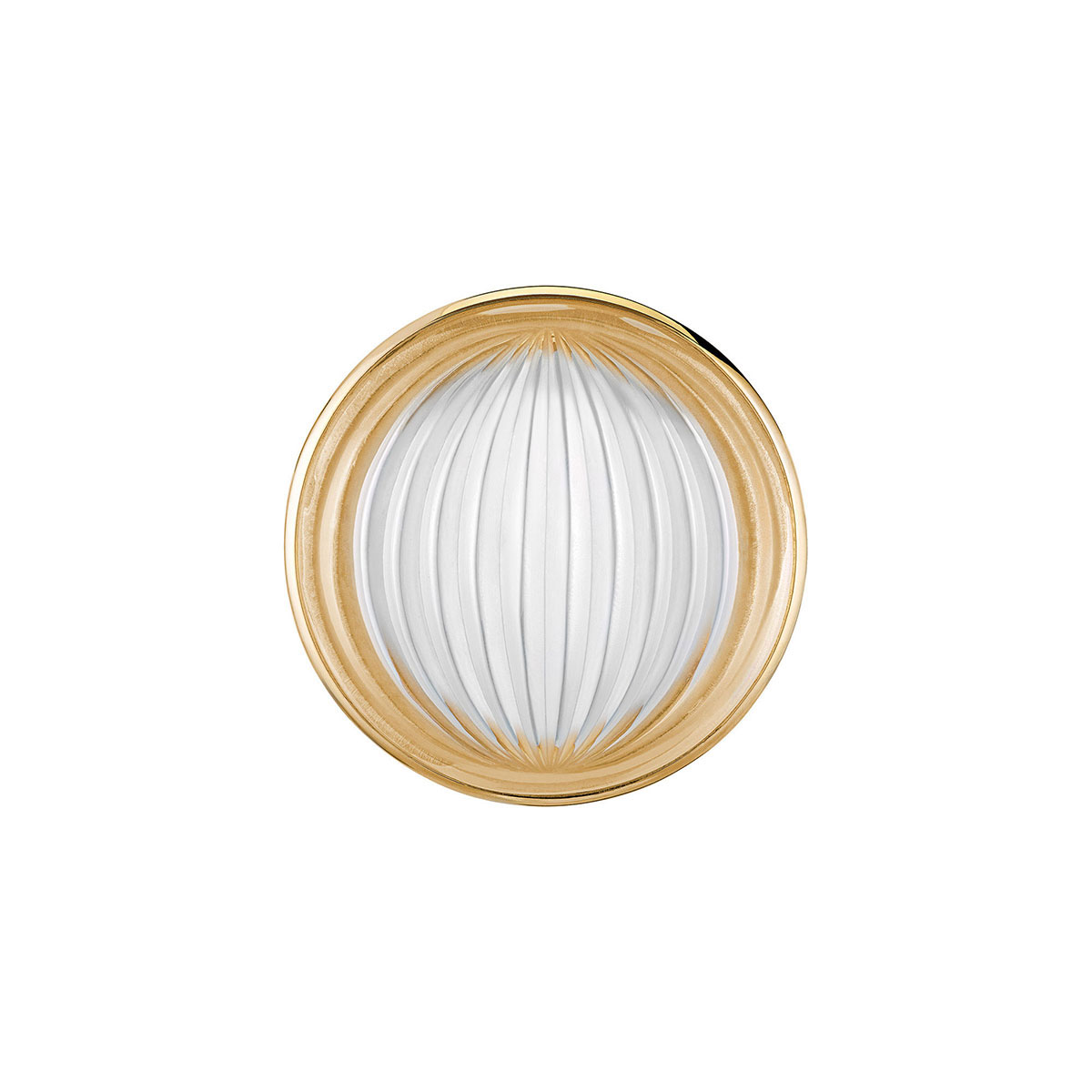 Lalique Vibrante Round Brooch, Gold Vermeil