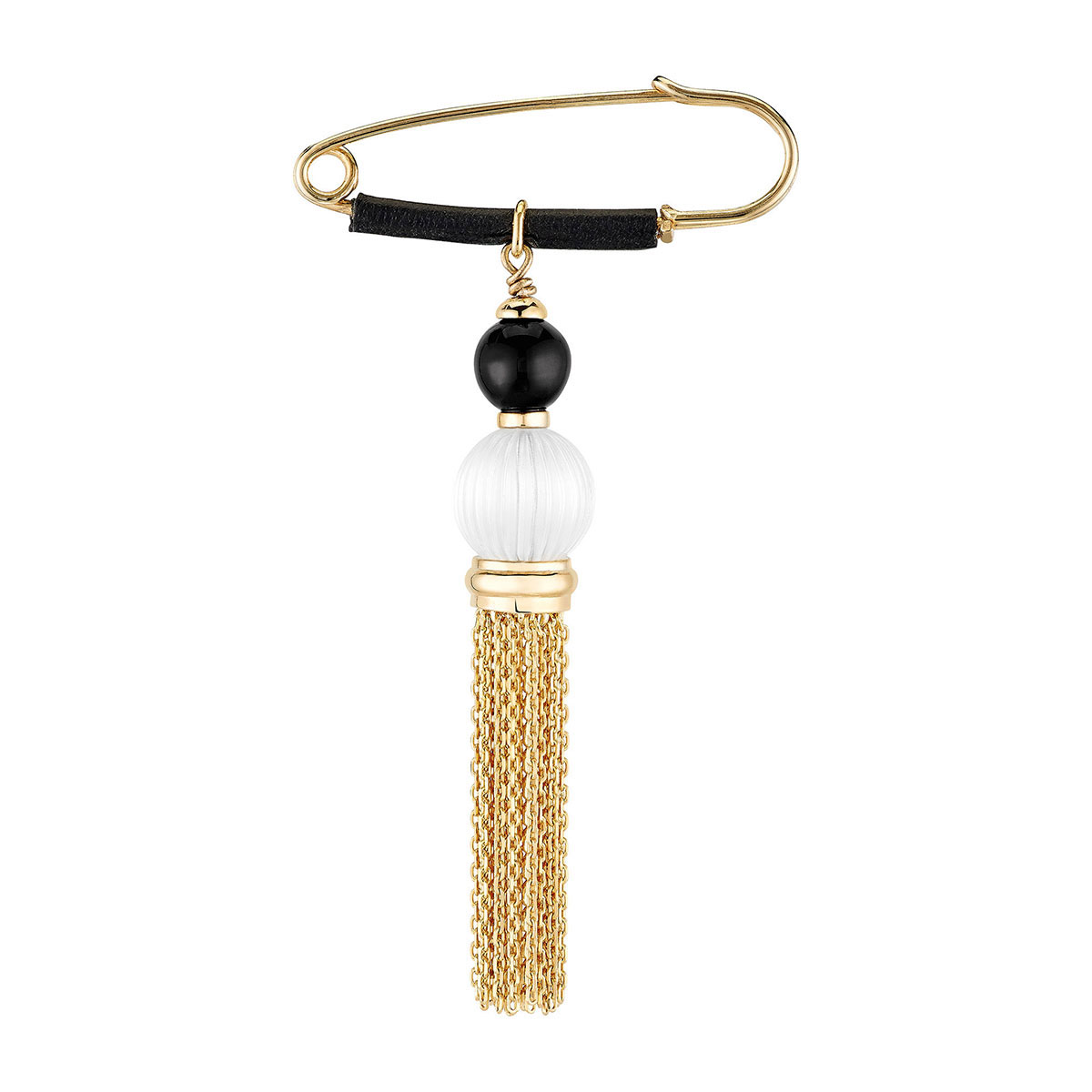 Lalique Vibrante Tassel Brooch, Gold Vermeil