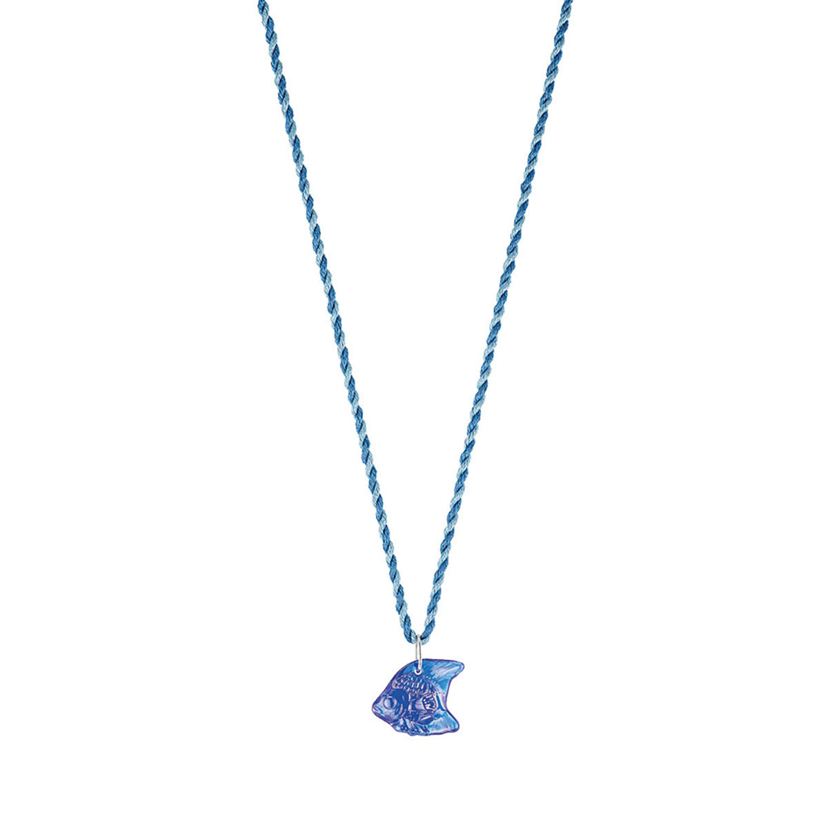 Lalique Poisson Fish Pendant Necklace, Blue Cap-Ferrat