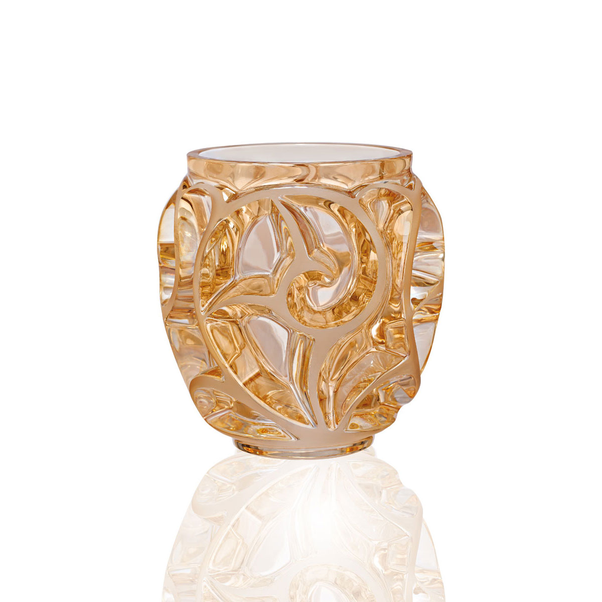 Lalique Tourbillons 5" Vase, Gold Luster
