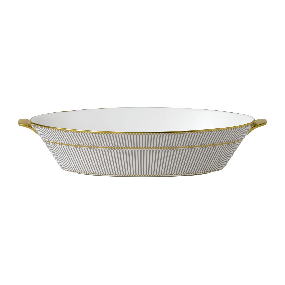 Wedgwood Anthemion Grey Oval Serving Bowl 1.3 L