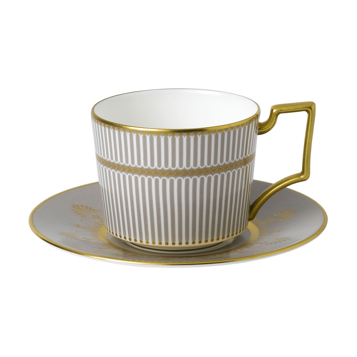 Wedgwood Anthemion Grey Teacup and Saucer
