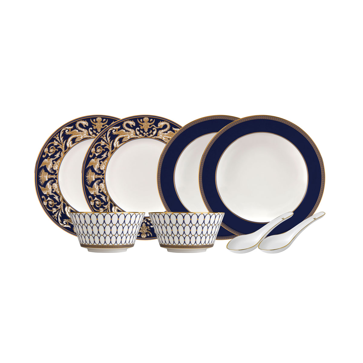 Wedgwood Renaissance Gold Dining Set For Two With Spoons