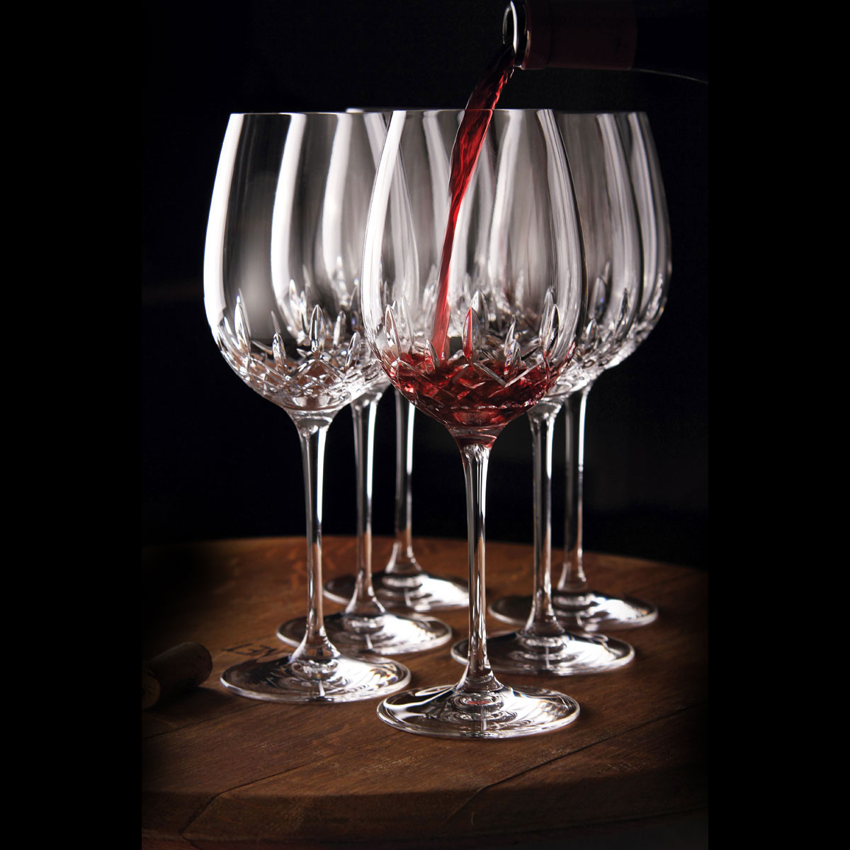 Waterford Lismore Essence Red Wine Crystal Goblets, Set of 5+1 