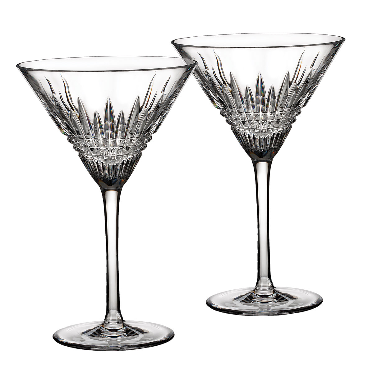 Waterford Crystal Lismore Classic Cocktail Martini Glasses Glass Set of 2 