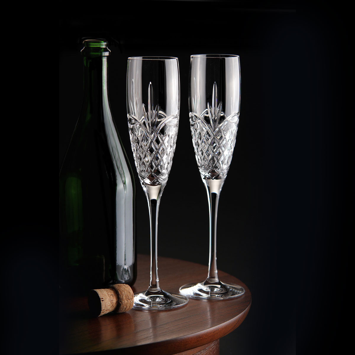 True Love Set of 2 Lead Crystal Champagne Flutes
