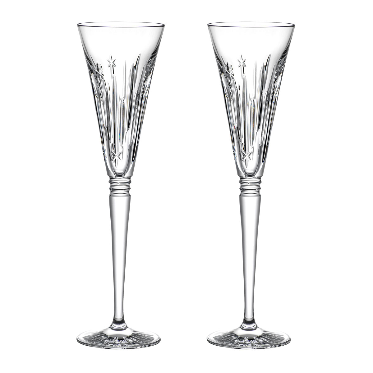 Waterford Crystal Winter Wonders Midnight Frost Clear Flutes, Pair