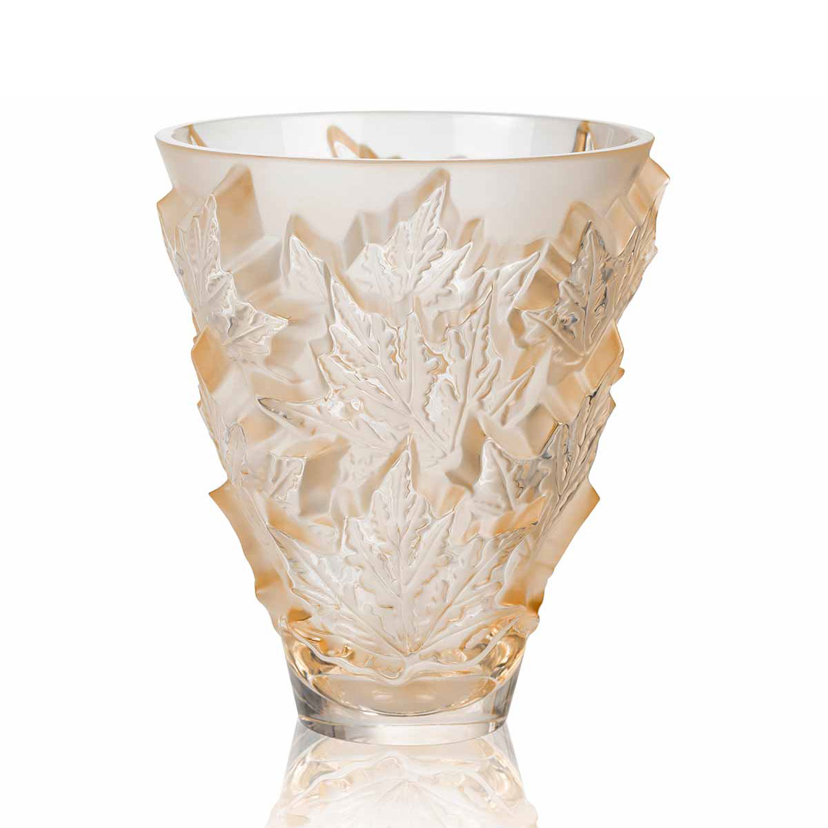 Lalique Champs Elysees 7" Vase, Gold Luster