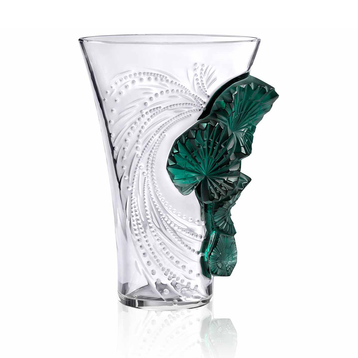 Lalique Palme 14.5" Vase, Limited Edition