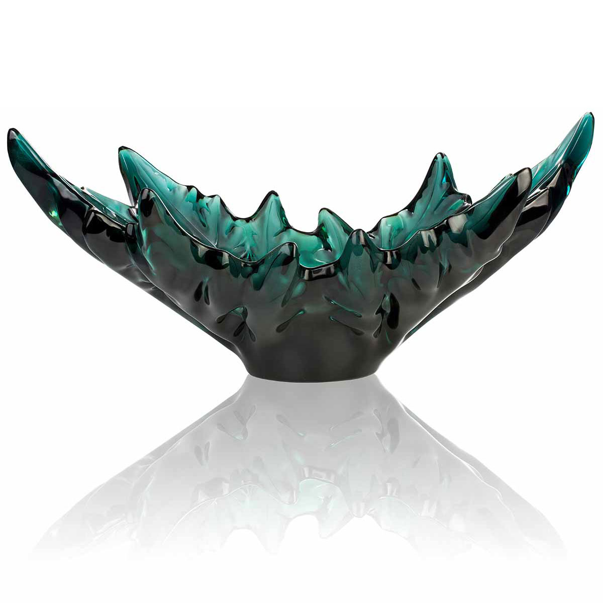 Lalique Champs Elysees 18" Bowl, Intense Green