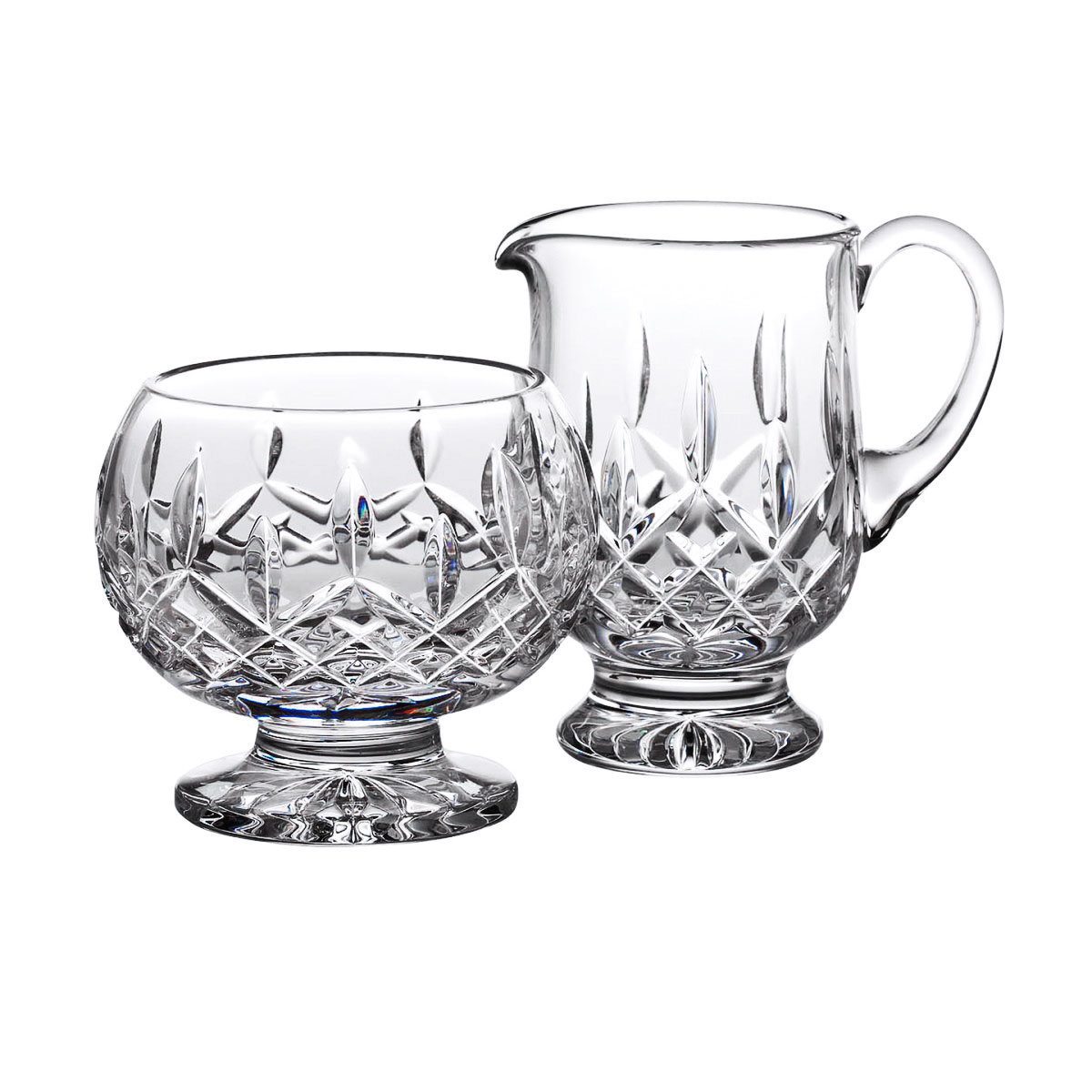 Waterford Crystal, Lismore Footed Sugar And Creamer